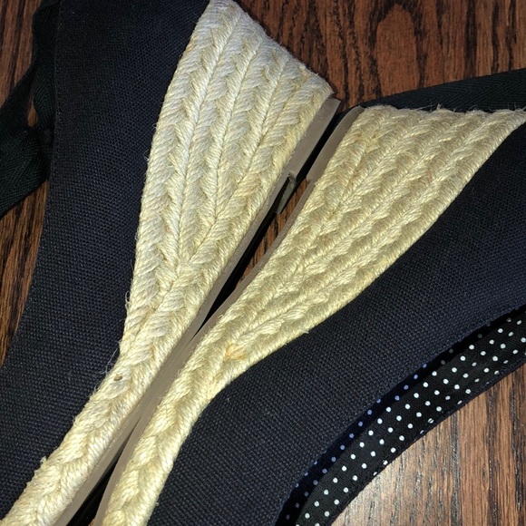 Steve Madden Black Tie Up Espadrille Wedges - Picture 14 of 15